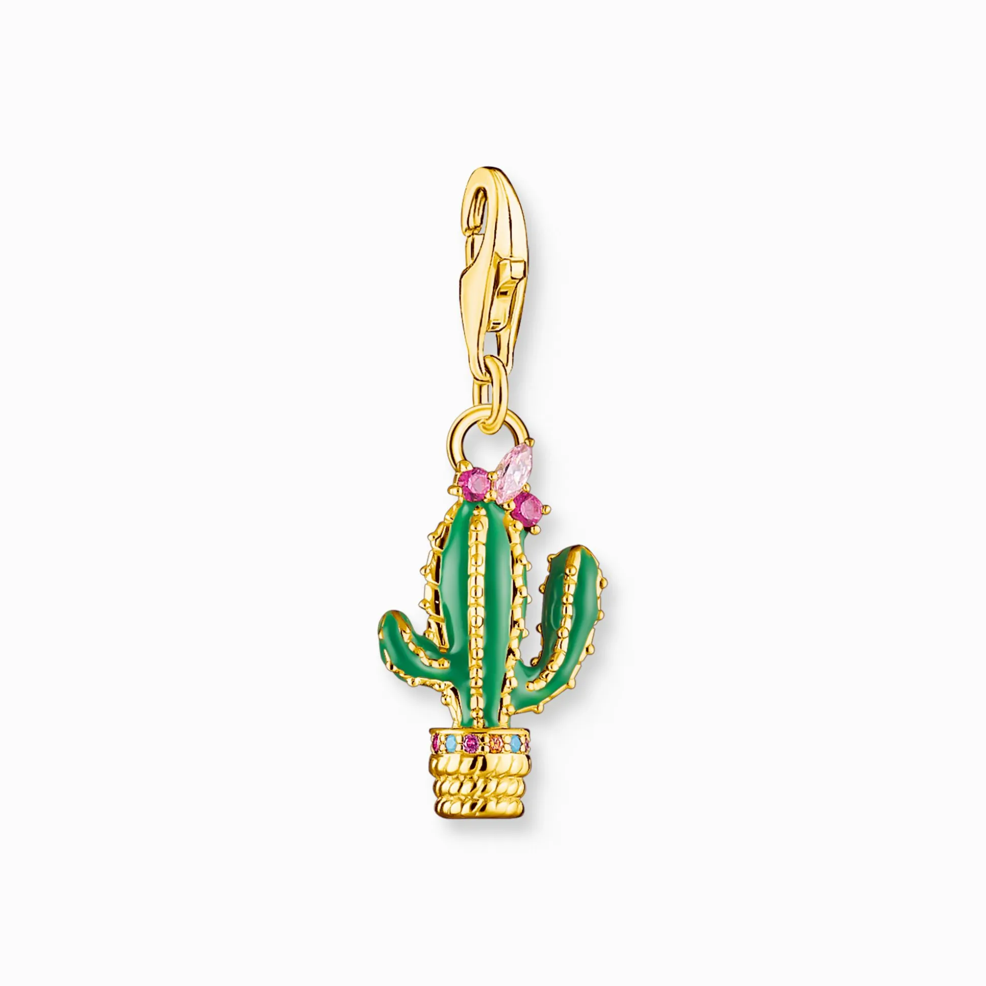 Hot Pendentif Charm cactus vert plaqué or Femme Charms|Charms