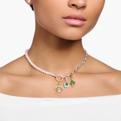 Hot Pendentif Charm cactus vert plaqué or Femme Charms|Charms