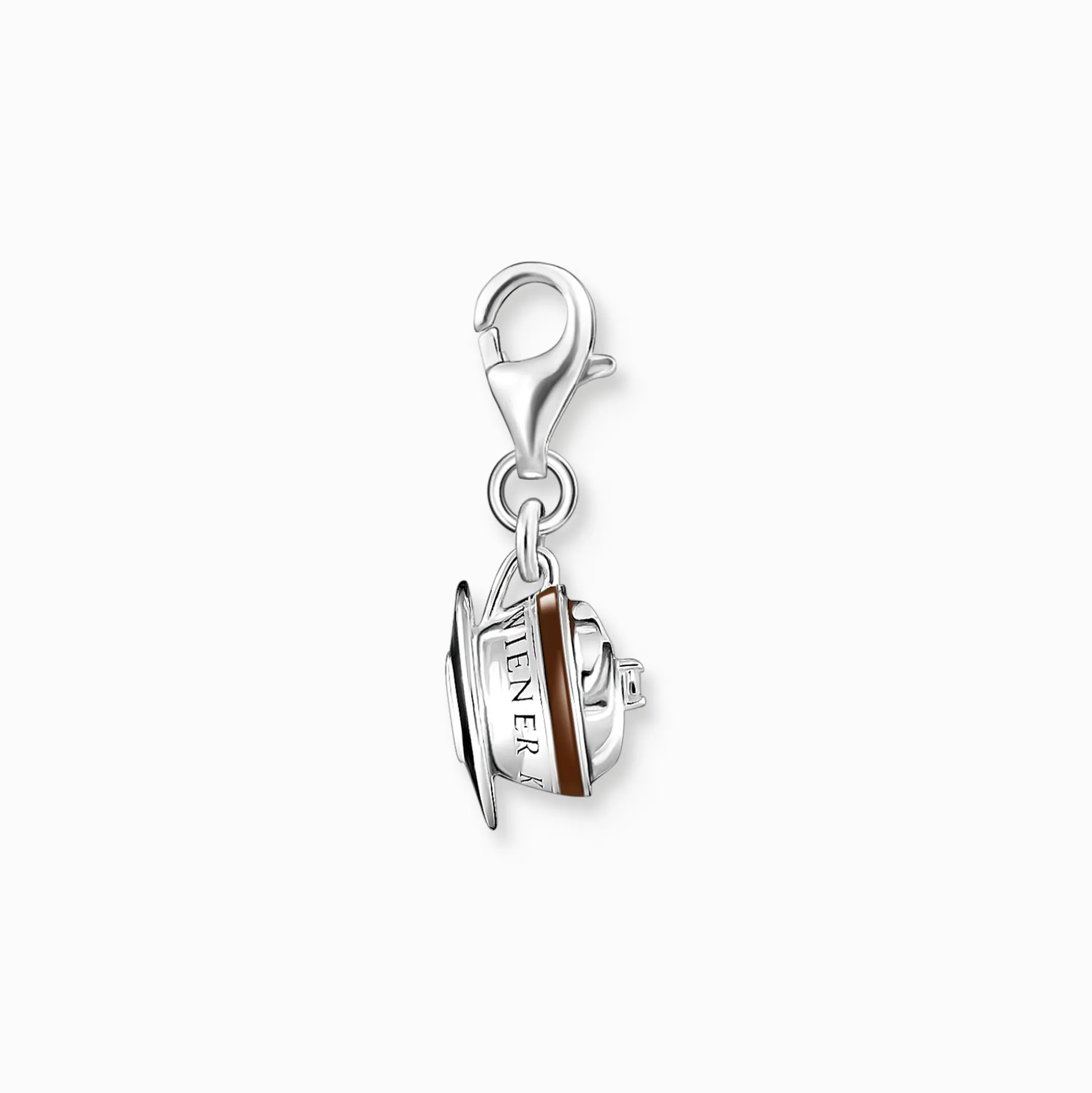 Discount Pendentif Charm café viennois avec pierre blanche argent Femme Charms|Charms