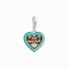 Sale Pendentif Charm coloré coeur pain d'épice argent Femme Charms|Charms