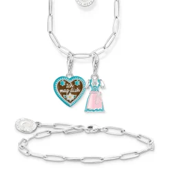 Sale Pendentif Charm coloré coeur pain d'épice argent Femme Charms|Charms