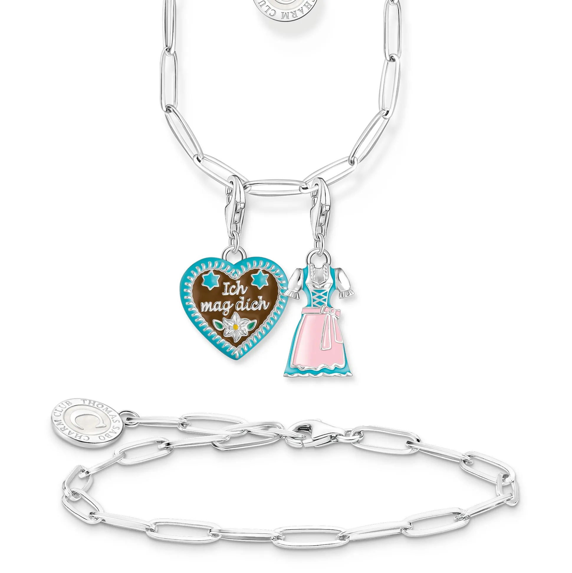 Clearance Pendentif Charm coloré dirndl argent Femme Charms|Charms