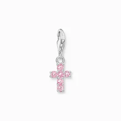 Store Pendentif Charm croix rose argent Femme Charms|Charms