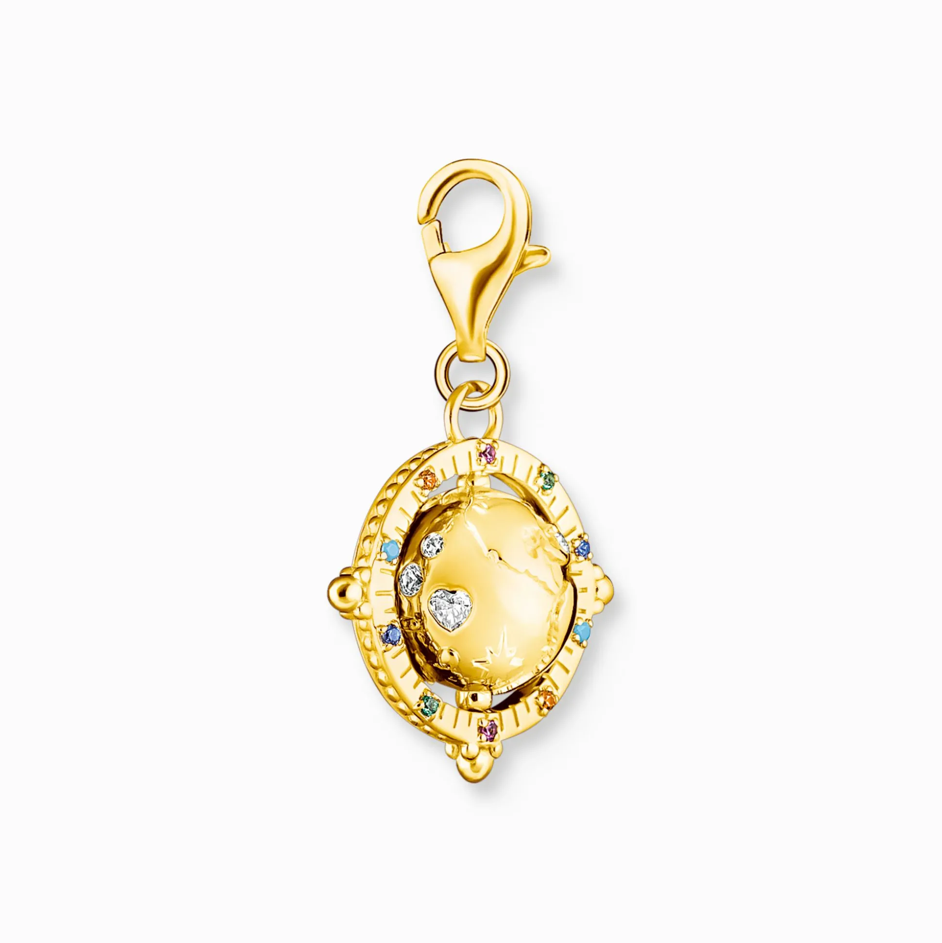 Best Sale Pendentif Charm globe terrestre multicolore plaqué or Femme Charms|Charms