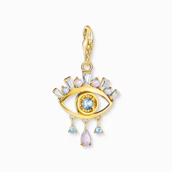 Outlet Pendentif Charm œil bleu plaqué or Femme Charms|Charms