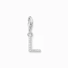 Shop Pendentif Charm lettre L avec pierres blanches argent Femme Charms|Charms
