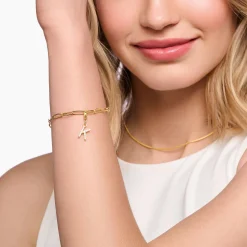 Shop Pendentif Charm lettre X avec pierres blanches plaqué or Femme Placage Or 18 Carats - Argent 925
