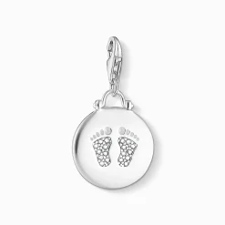 Cheap Pendentif Charm médaille empreinte pied de bébé Femme Charms|Charms
