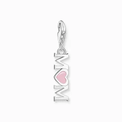Clearance Pendentif Charm Mom avec cœur rose argent Femme Charms|Charms