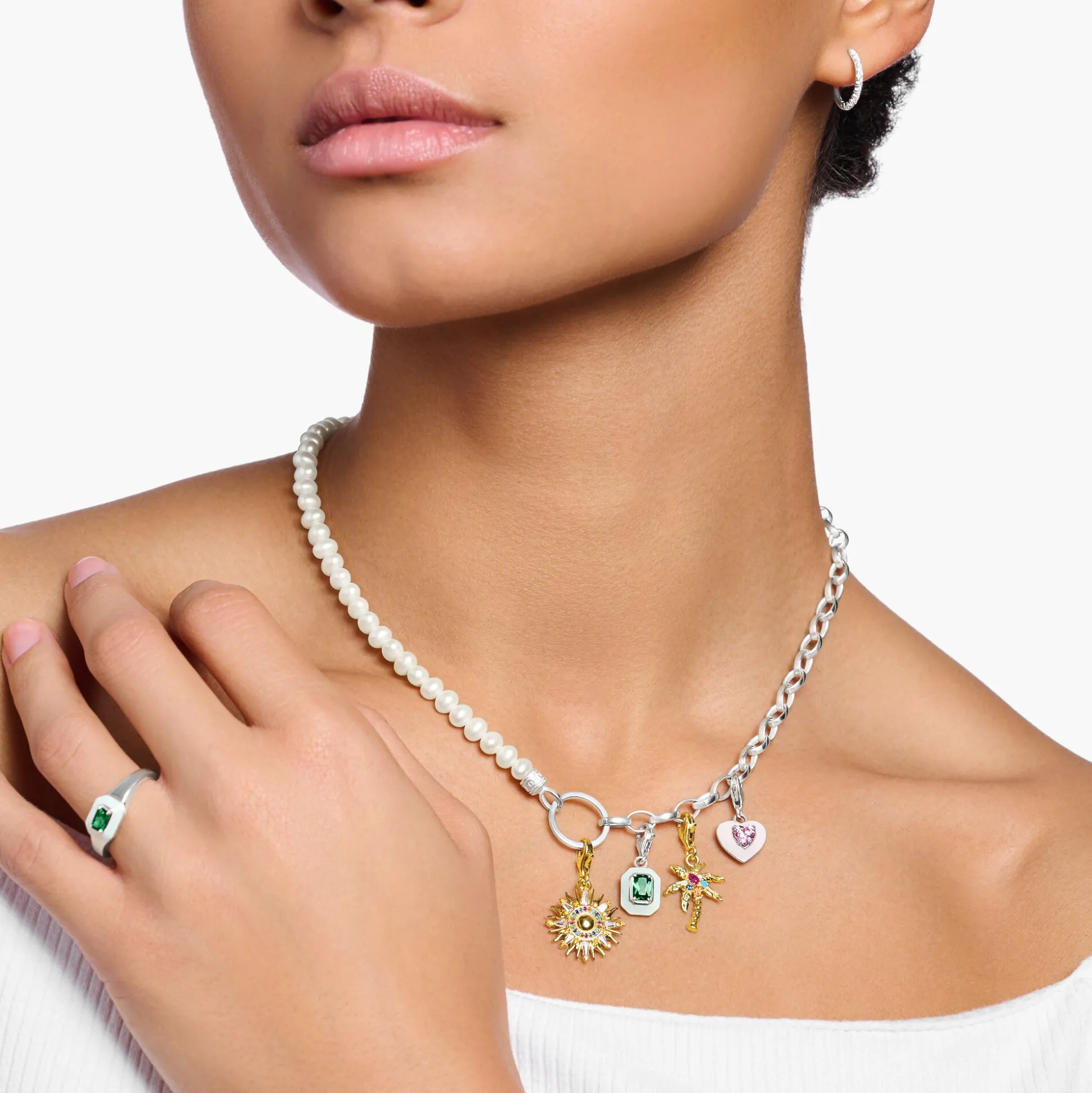 Best Sale Pendentif Charm palmier multicolore plaqué or Femme Charms|Charms