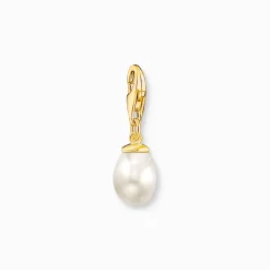 Best Sale Pendentif Charm perle blanche plaqué or Femme Charms|Charms