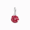 Flash Sale Pendentif Charm rose rouge argent Femme Charms|Charms