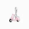 Fashion Pendentif Charm scooter rose argent Femme Charms|Charms