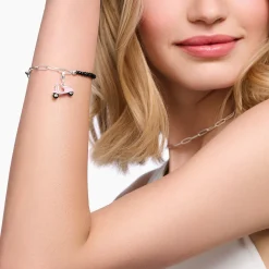 Fashion Pendentif Charm scooter rose argent Femme Charms|Charms