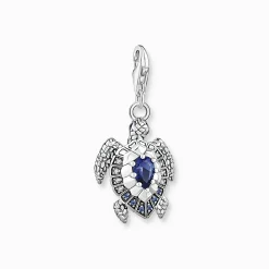 Flash Sale Pendentif Charm tortue avec des pierres bleues Femme Charms|Charms