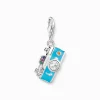 Hot Pendentif Charm turquoises caméra rétro argent Femme Charms|Charms