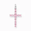 Outlet Pendentif croix avec pierres roses argent Femme Pendentifs|Argent 925