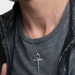 New Pendentif croix de vie ankh avec scarabée Femme Pendentifs|Pendentifs