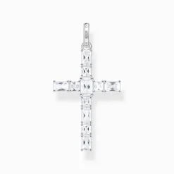Clearance Pendentif croix en argent avec zircon blanc Femme Pendentifs|Argent 925