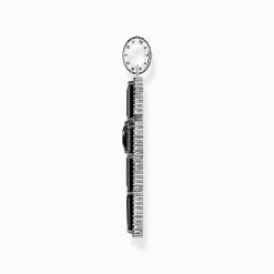Shop Pendentif croix noircie en argent avec zircon noir Femme Pendentifs|Argent 925