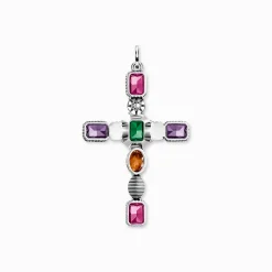 Best Sale Pendentif croix pierres colorées Femme Chaînes & Colliers|Pendentifs