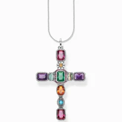 Best Sale Pendentif croix pierres colorées Femme Chaînes & Colliers|Pendentifs