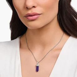 Flash Sale Pendentif de forme hexagonale imitation améthyste argent Femme Pendentifs|Argent 925