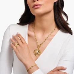 Discount Pendentif demi-sphère avec œil pierres multicolores plaqué or Femme Pendentifs|Placage Or 18 Carats - Argent 925