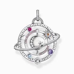Shop Pendentif en argent au motif cosmique avec des pierres colorées Femme Pendentifs|Argent 925