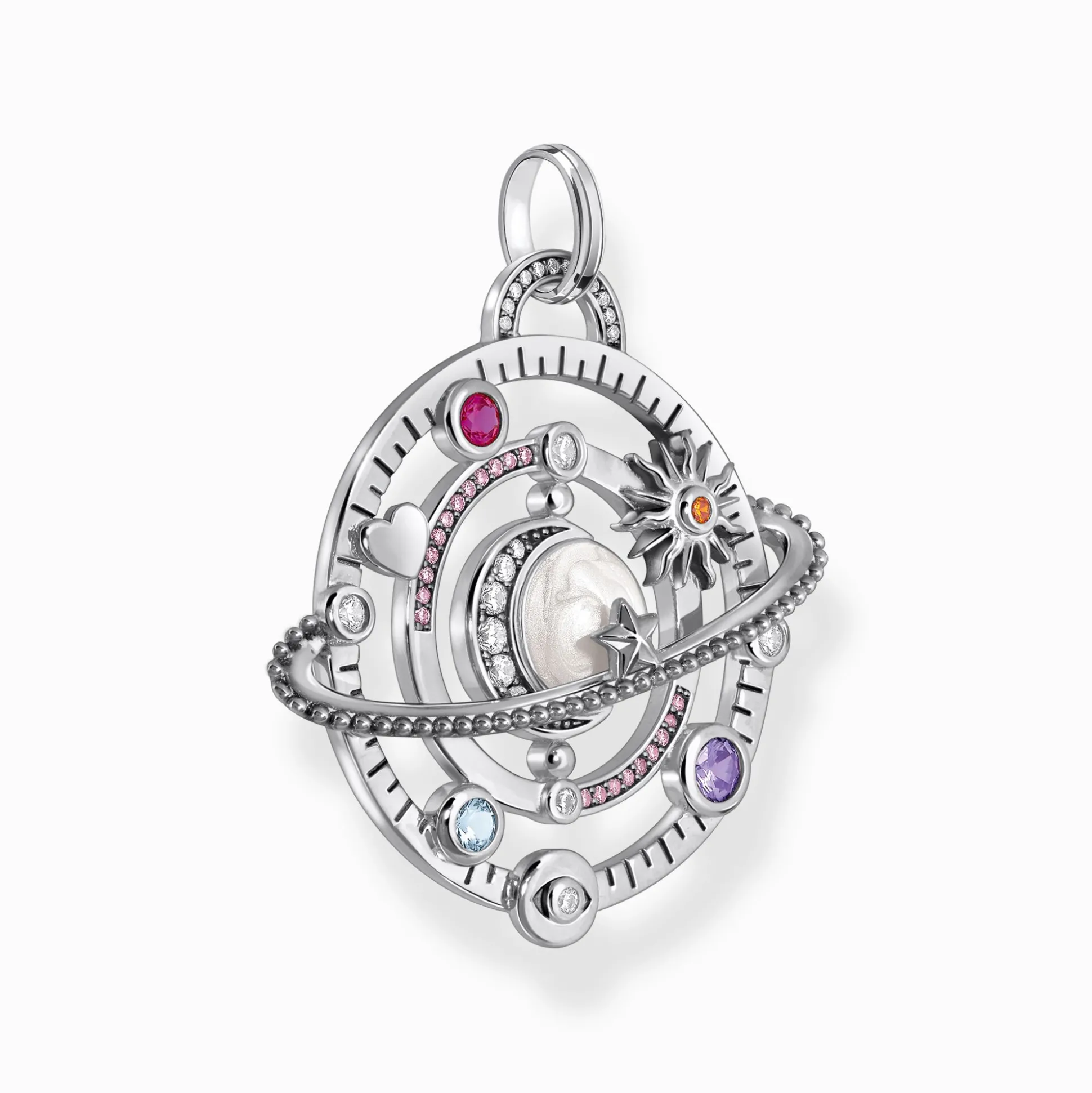 Shop Pendentif en argent au motif cosmique avec des pierres colorées Femme Pendentifs|Argent 925