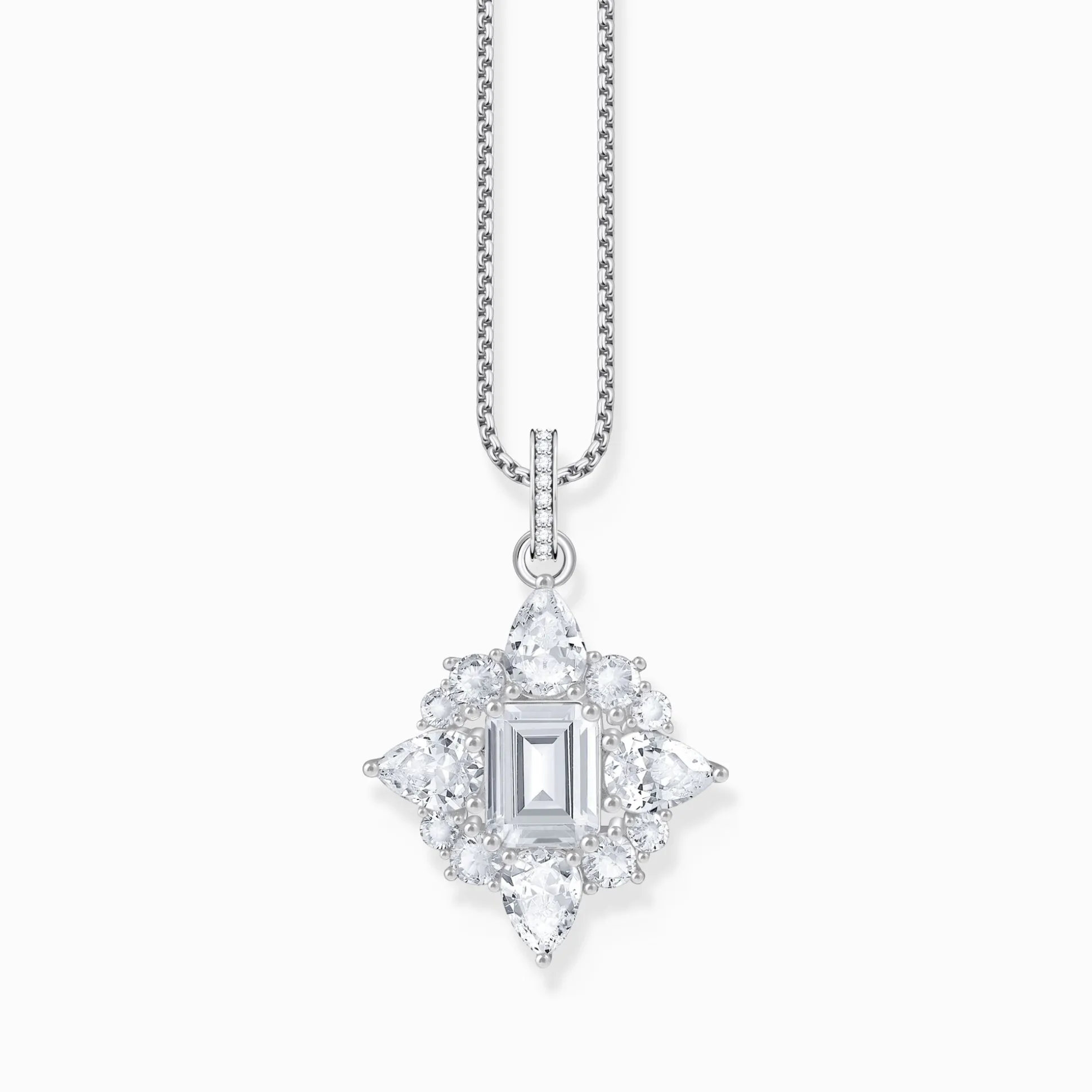 Best Pendentif en argent avec pierres blanches Femme Pendentifs|Argent 925