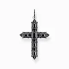 Flash Sale Pendentif en argent noirci avec zircon noir Femme Pendentifs|Argent 925