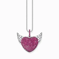 Discount Pendentif en argent noirci avec ailes et zircon rouge rubis Femme Pendentifs|Argent 925