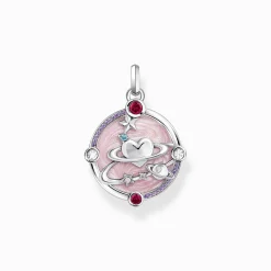 Best Pendentif en argent rose avec planète cœur et pierres Femme Pendentifs|Argent 925