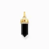 Hot Pendentif hexagone onyx plaqué or Femme Pendentifs|Placage Or 18 Carats - Argent 925