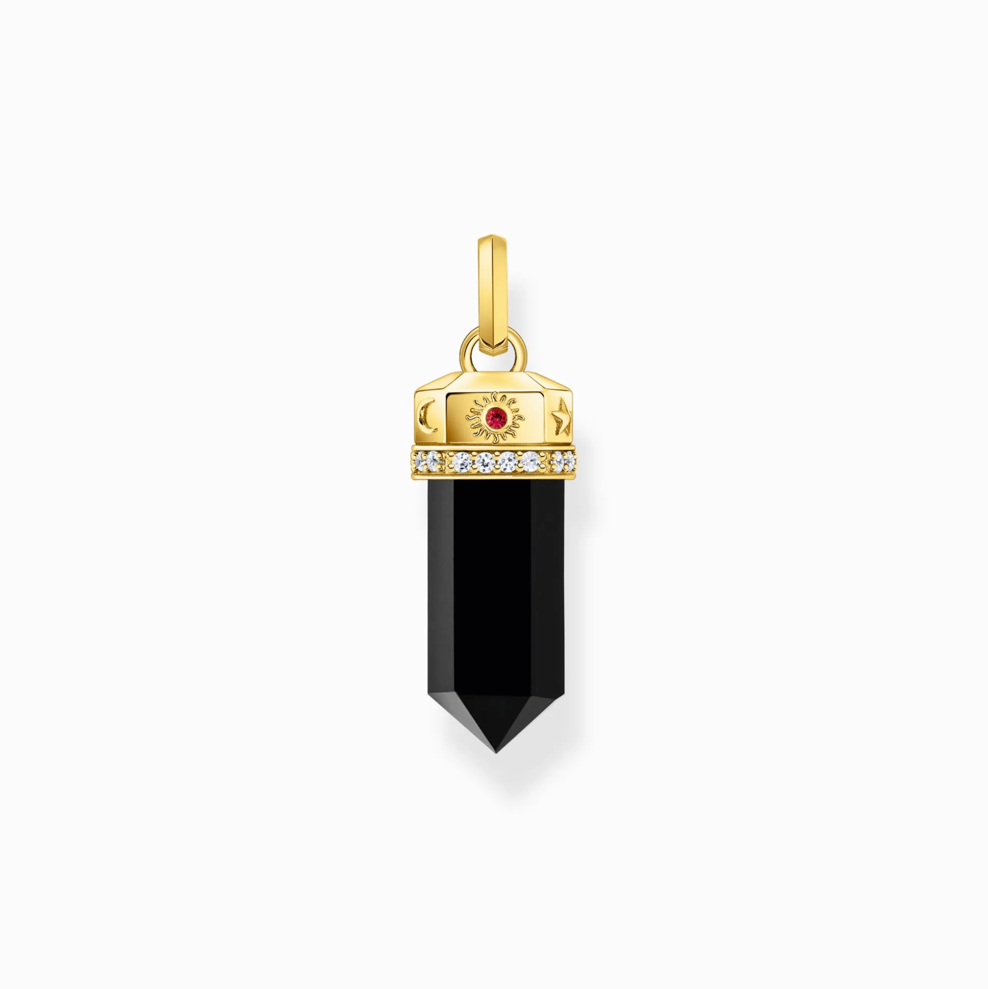 Hot Pendentif hexagone onyx plaqué or Femme Pendentifs|Placage Or 18 Carats - Argent 925