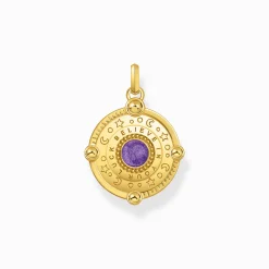 Shop Pendentif œil avec détails cosmiques et pierres plaqué or Femme Pendentifs|Placage Or 18 Carats - Argent 925