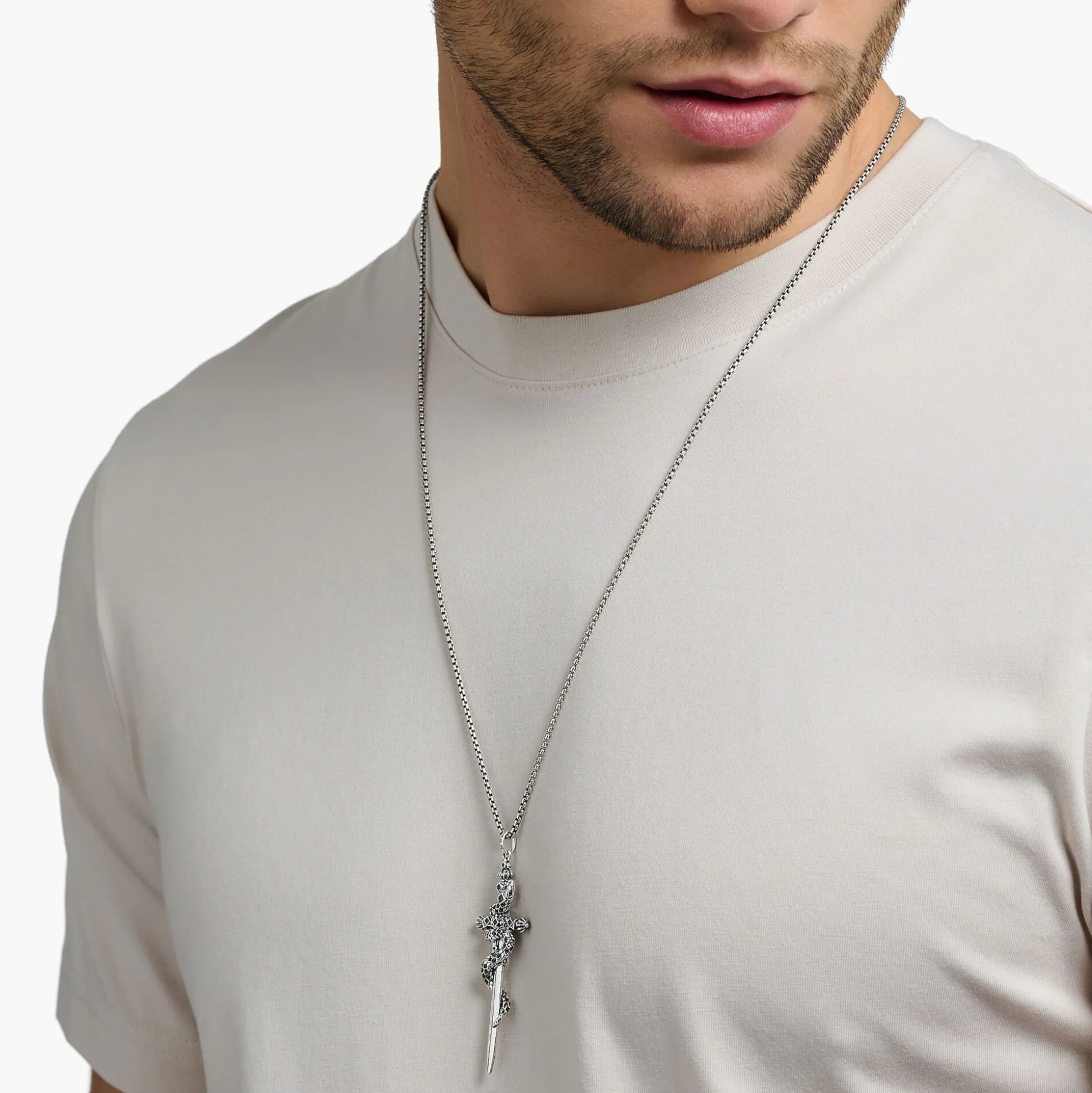 Outlet Pendentif noirci épée avec serpent Femme Pendentifs|Pendentifs