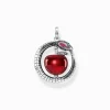 Discount Pendentif pomme avec serpent argent Femme Pendentifs