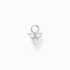 Best Pendentif pour boucle d'oreille unique pierres blanches argent Femme Créoles