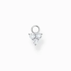 Best Pendentif pour boucle d'oreille unique pierres blanches argent Femme Créoles