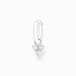 Best Pendentif pour boucle d'oreille unique pierres blanches argent Femme Créoles