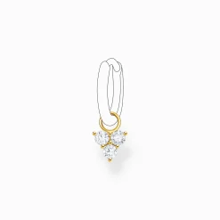 Discount Pendentif pour boucle d'oreille unique blanche pierres or Femme Créoles
