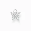 Clearance Pendentif pour boucle d'oreille unique papillon pierres blanches Femme Créoles