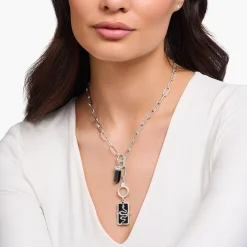 Outlet Pendentif serpent émail à froid noir argent Femme Pendentifs
