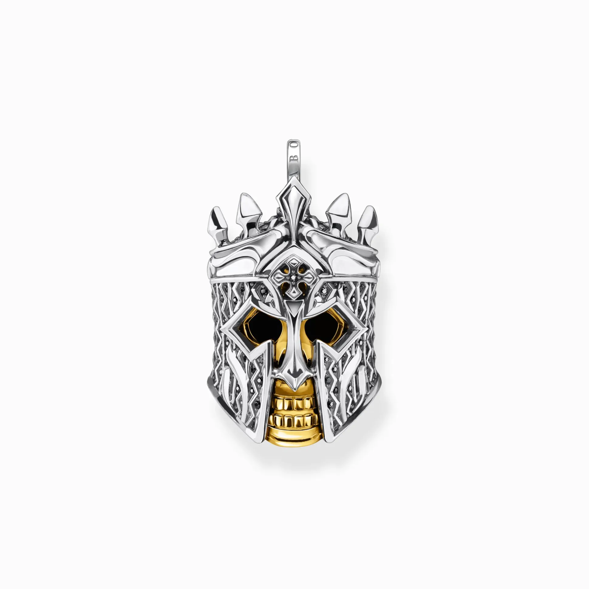 Hot Pendentif tête de mort chevalier Femme Pendentifs|Placage Or 18 Carats - Argent 925