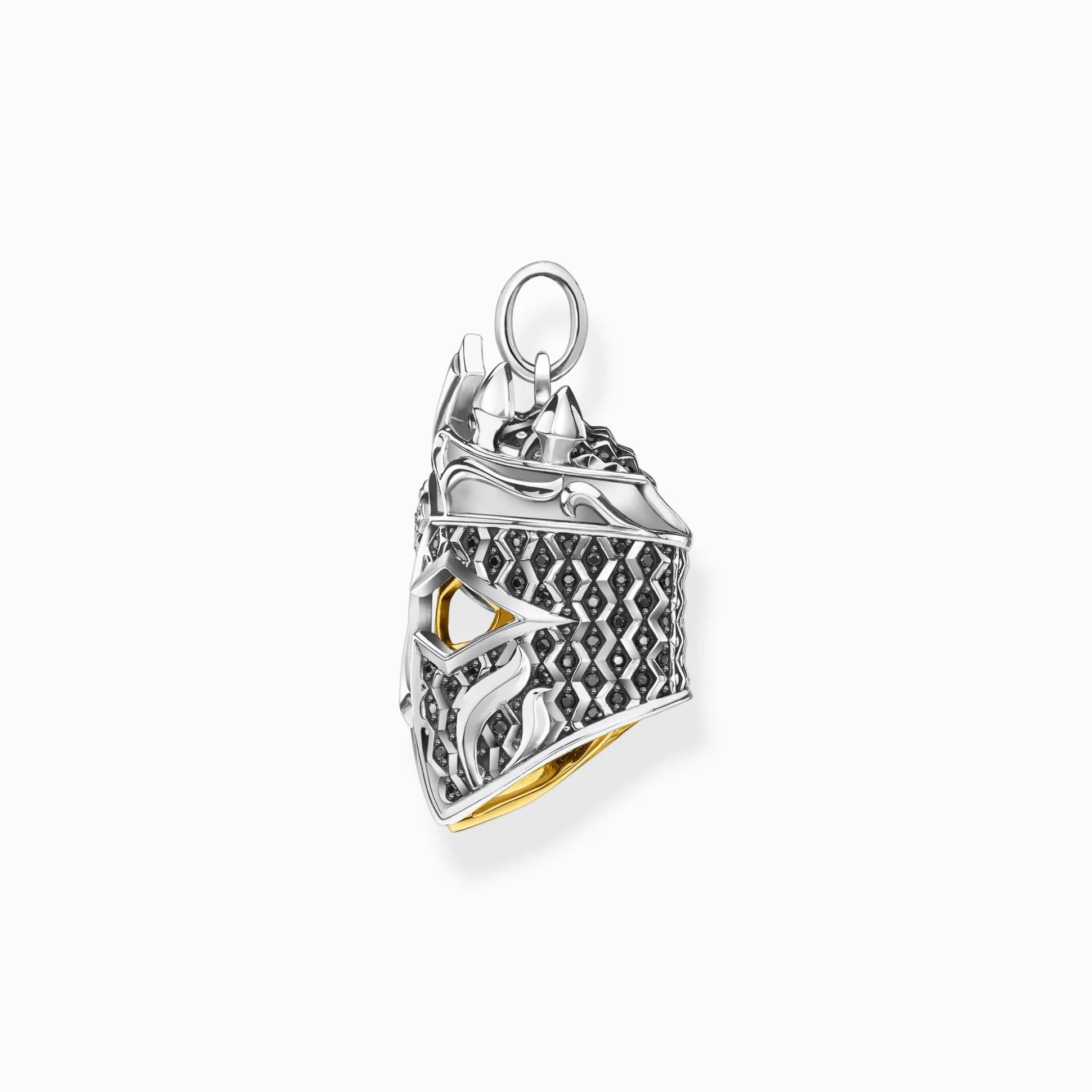 Hot Pendentif tête de mort chevalier Femme Pendentifs|Placage Or 18 Carats - Argent 925