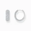 Hot Petites boucles d'oreilles en argent avec zircon blanc Femme Créoles|Argent 925