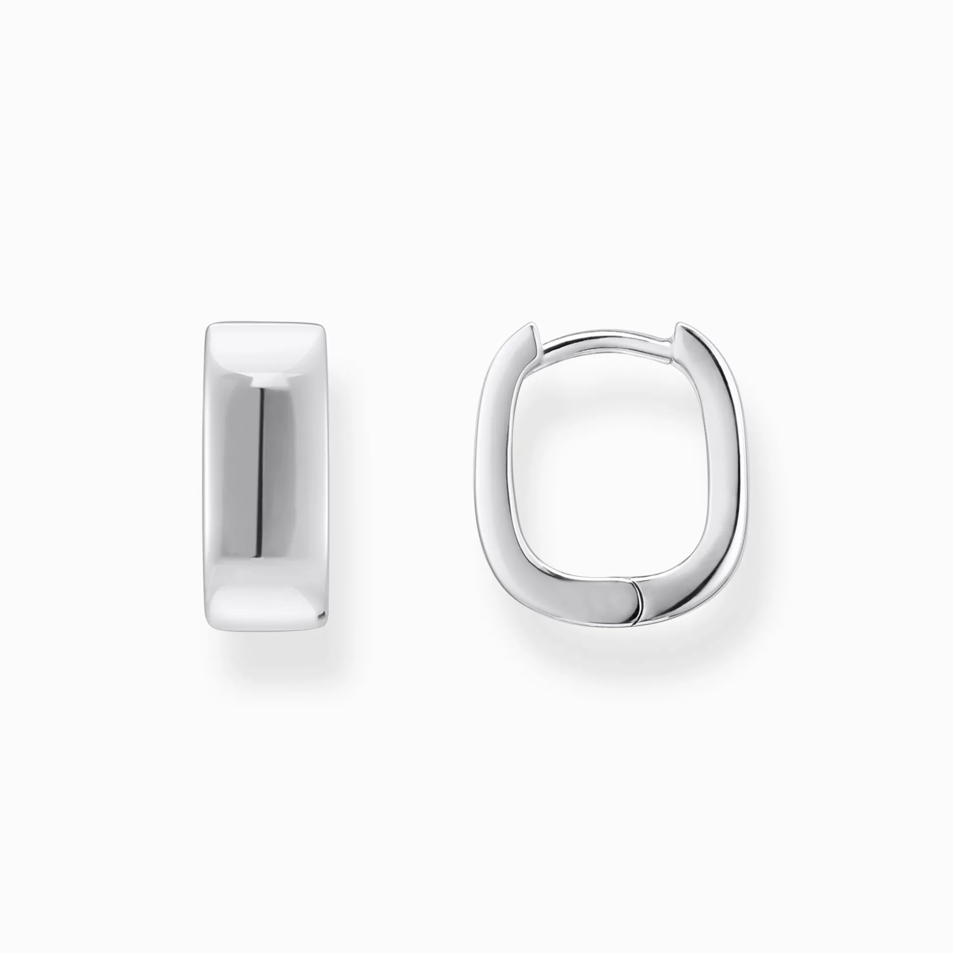 Best Sale Petites boucles d'oreilles en argent de forme angulaire Femme Créoles|Argent 925