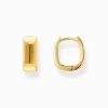 Online Petites boucles d'oreilles plaquées or de forme angulaire Femme Créoles